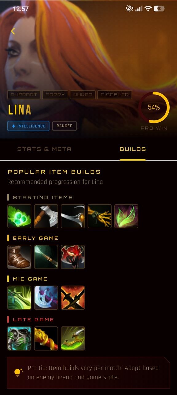 Matches screen